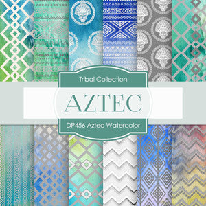 Aztec Watercolor Digital Paper DP456 - Digital Paper Shop