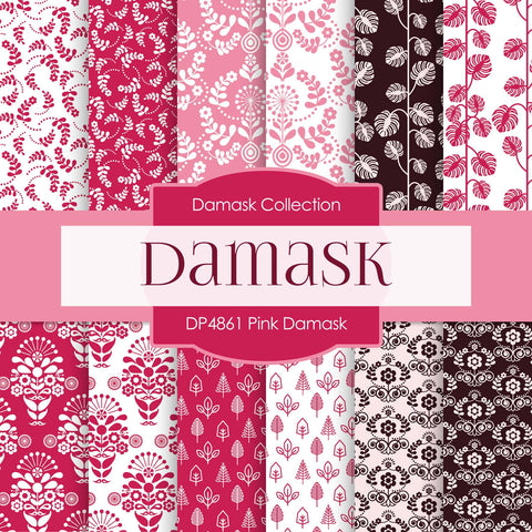 Pink Damask Digital Paper DP4861 - Digital Paper Shop