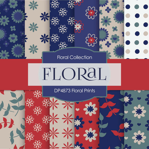 Floral Prints Digital Paper DP4873 - Digital Paper Shop