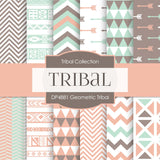 Geometric Tribal Digital Paper DP4881 - Digital Paper Shop