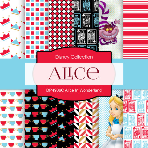 Alice In Wonderland Digital Paper DP4906C - Digital Paper Shop