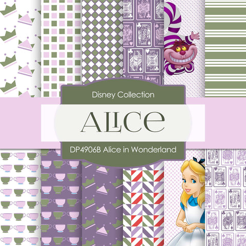 Alice In Wonderland Digital Paper DP4906B - Digital Paper Shop