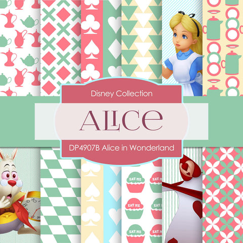 Alice In Wonderland Digital Paper DP4907B - Digital Paper Shop