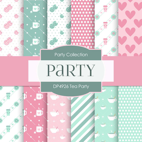 Tea Party Digital Paper DP4926 - Digital Paper Shop