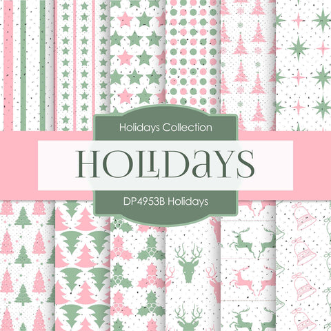 Holidays Digital Paper DP4953B - Digital Paper Shop