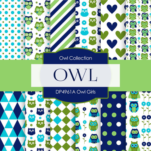 Owl Girls Digital Paper DP4961A - Digital Paper Shop
