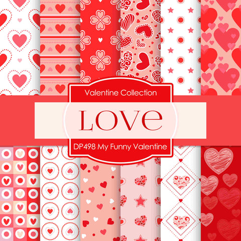 My Funny Valentine Digital Paper DP498 - Digital Paper Shop