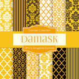 Tangerine Damask Digital Paper DP516 - Digital Paper Shop