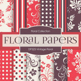Vintage Floral Digital Paper DP523 - Digital Paper Shop