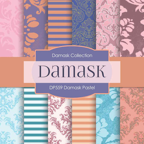 Damask Pastel Digital Paper DP559 - Digital Paper Shop