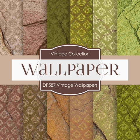 Vintage Wallpapers Digital Paper DP587 - Digital Paper Shop