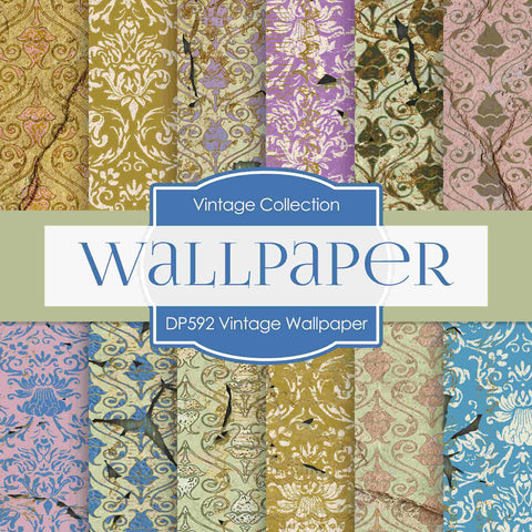 Vintage Wallpapers Digital Paper DP592 - Digital Paper Shop