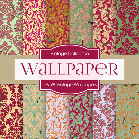 Vintage Wallpapers Digital Paper DP598 - Digital Paper Shop