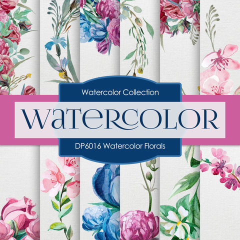 Watercolor Florals Digital Paper DP6016 - Digital Paper Shop - 1