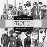 Vintage French Digital Paper DP6030 - Digital Paper Shop - 1