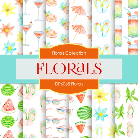 Florals Digital Paper DP6068 - Digital Paper Shop - 1