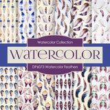 Watercolor Feathers Digital Paper DP6073 - Digital Paper Shop - 1