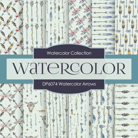 Watercolor Arrows Digital Paper DP6074 - Digital Paper Shop - 1