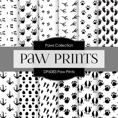 Paw Prints Digital Paper DP6083 - Digital Paper Shop