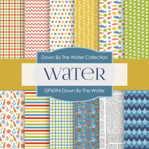 Down By The Water Digital Paper DP6094A - Digital Paper Shop