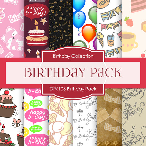 Birthday Pack Digital Paper DP6105 - Digital Paper Shop