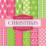 Pink Christmas Digital Paper DP610A - Digital Paper Shop - 1