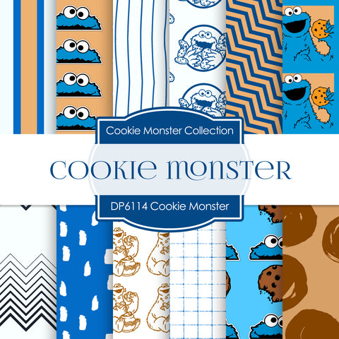 Cookie Monster Digital Paper DP6114A - Digital Paper Shop