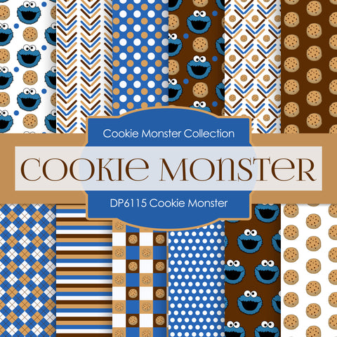 Cookie Monster Digital Paper DP6115 - Digital Paper Shop