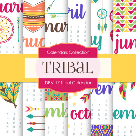 Tribal Calendar Digital Paper DP6117 - Digital Paper Shop