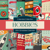 Hobbies Calendar Digital Paper DP6118 - Digital Paper Shop