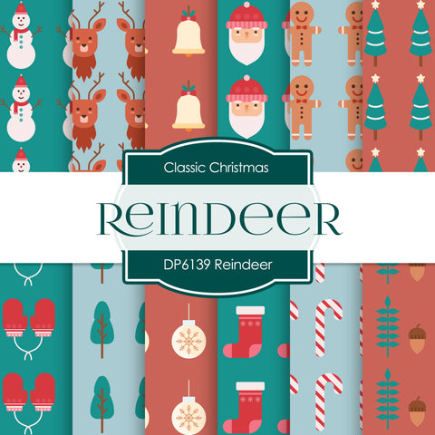 Reindeer Digital Paper DP6139 - Digital Paper Shop