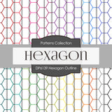 Hexagon Outline Digital Paper DP6139B - Digital Paper Shop