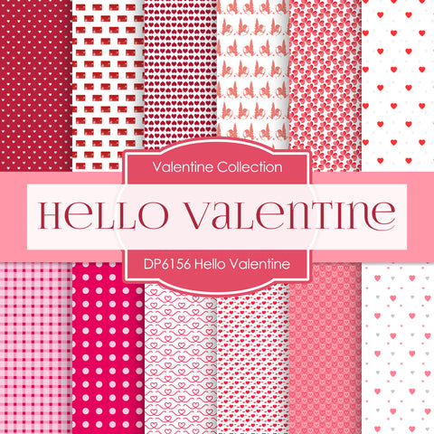 Hello Valentine Digital Paper DP6156C - Digital Paper Shop