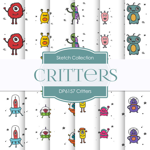 Critters Digital Paper DP6157B - Digital Paper Shop