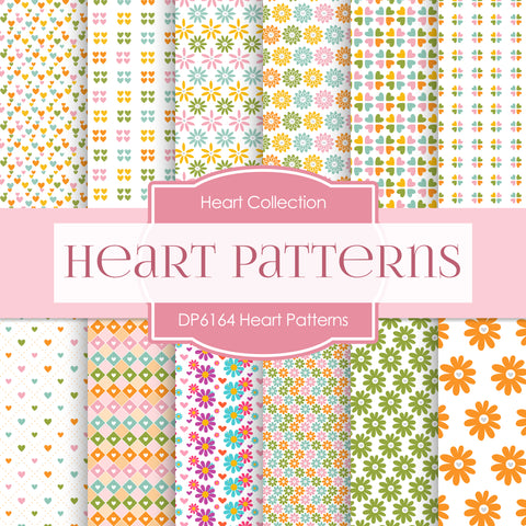 Heart Patterns Digital Paper DP6164C - Digital Paper Shop