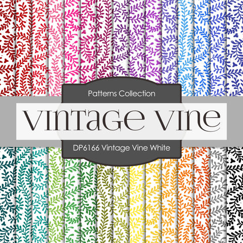 Vintage Vine White Digital Paper DP6166A - Digital Paper Shop