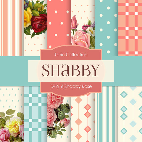 Shabby Rose Digital Paper DP616C - Digital Paper Shop - 1