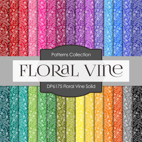 Floral Vine Solid Digital Paper DP6175A - Digital Paper Shop