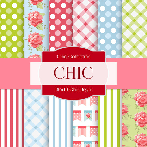 Chic Rose Digital Paper DP617A - Digital Paper Shop - 1