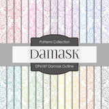 Damask Outline Digital Paper DP6187A - Digital Paper Shop