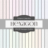 Hexagon Outline Digital Paper DP6189A - Digital Paper Shop