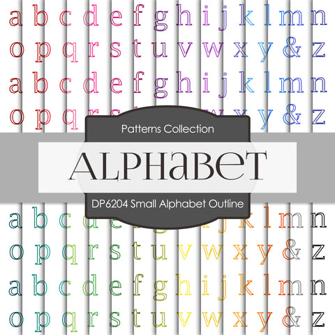 Small Alphabet Outline Digital Paper DP6204B - Digital Paper Shop