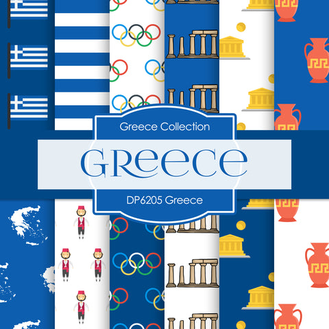 Greece Digital Paper DP6205A - Digital Paper Shop