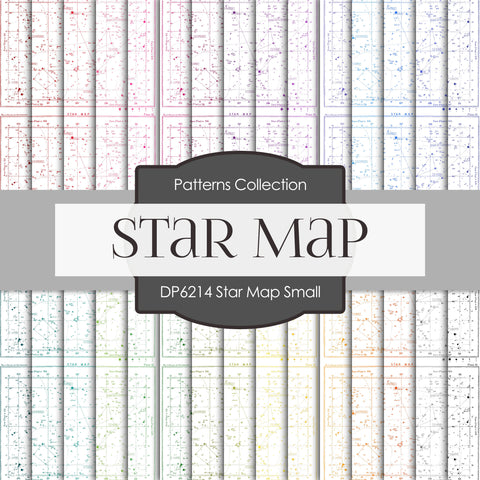 Star Map Small Digital Paper DP6214A - Digital Paper Shop