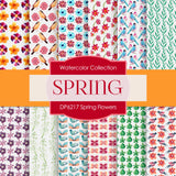 Spring Flowers Digital Paper DP6217B - Digital Paper Shop