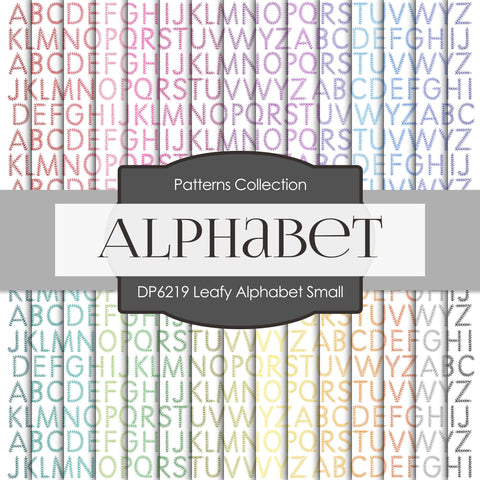 Leafy Alphabet Small Digital Paper DP6219A - Digital Paper Shop