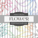 Flower Doodle Large Digital Paper DP6223A - Digital Paper Shop