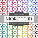 Floral Moroccan Outline Digital Paper DP6229B - Digital Paper Shop
