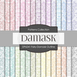 Fairy Damask Outline Digital Paper DP241A - Digital Paper Shop