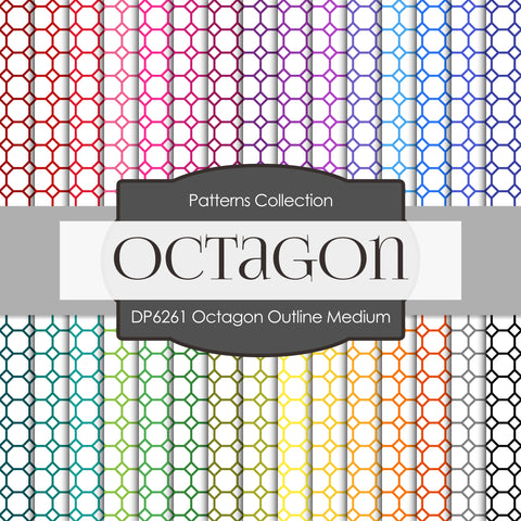 Octagon Outline Medium Digital Paper DP6261A - Digital Paper Shop